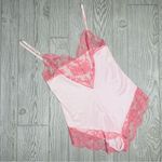 Emilio Pucci Modern Vintage Lingerie  French lace embroidered pink body suit lrg Photo 3