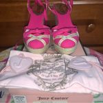 Juicy Couture Malinda Fuchsia Canvas Angel/Gold Ribbon Espadrille New in Box Photo 4