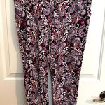 Lands' End  Starfish NEW Leggings Mid Rise Deep Sea Navy Paisley Size M (10-12) Photo 0