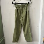 Pink Lily Olive Green Paperbag Pants with Tie Belt Size Medium Photo 7