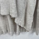 Free People We The  Sz M Malibu Thermal Top Oatmeal Heather Scoop Neck Oversized Photo 4