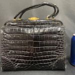 Genuine Vintage Alligator Purse Mary Ann Rosenfeld Handbag Black Mod MCM Photo 1