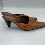Liz Claiborne Mallory Tan Leather Pointed Toe Mules Shoes Women 6.5M Career Chic Photo 6