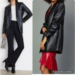 NWOT Faux leather Black Women's Blazer size S Photo 2