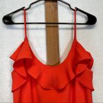 Felicity & Coco Isabella Sleeveless Ruffle V Neck Dress in Fire Coral Size M Pink Size M Photo 3