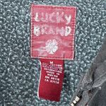 Lucky Brand Charcoal Cotton Embroidered Hooded Sweatshirt Jacket Size Medium Photo 3