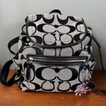 Coach Kyra Signature Jacquard Backpack Daisy Charm Hangtag Matching Wallet Photo 1