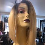 Wig blonde black asymmetrical bob 2019 lacefront Photo 0