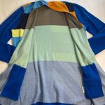 Lands' End Multicolor Color Block Open Cardigan Blue Orange White Pockets Artsy S Photo 7