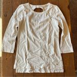 Kate Spade New York solid white Keyhole Back Knit 3/4 Sleeve Top Photo 0