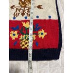 The Eagle's Eye Vintage Sweater Size Small Hand Knit Patriotic Cardigan Cottage Blue Photo 6