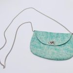 l*space Aqua Teal Blue Dye Silver Chain Crossbody Festival Bag Purse Photo 0