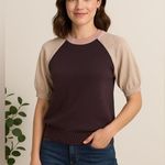 EUC MONROW Colorblock Knit Top – Soft Pink & Neutral – Size M Size M Photo 0