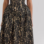 House Of CB 'Charming' Black Gold Lace Off Shoulder Midi Gown NWOT size XS $329 Photo 0