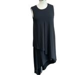 BCBGMAXAZRIA High Low Knit Tank Dress Sz M NWT Black Asymmetrical Hem Chic Photo 2