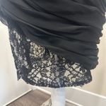 Victor Costa Vintage 1980s Black Ruched Strapless Lace Hem Gothic Cocktail Sz 6 Photo 7