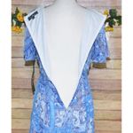 Lulus NWT Wings of Love Blue Print Maxi Dress Size S Flutter Sleeve V-Neck Photo 8