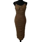 Sage The Label  Brown Ruched Bodycon Midi Dress(Size Small) Photo 2