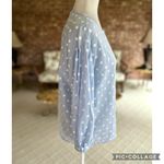 ZARA  Blue Embroidered Polka Dot Balloon Sleeve Top XS Photo 10