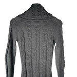 Athleta Womens Gray Cable Knit Cowl Neck Sweater Dress Long Sleeve Size Small Photo 5