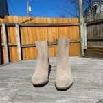 Nordstrom Grey Suede Squared Toe Zip Ankle Booties Size 10 boots Photo 3