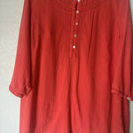 J. JILL Red Cotton Tunic Top Casual Everyday Size L‎ Size L Photo 0