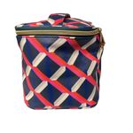 Trina Turk  Geometric Pattern Cosmetic Bag Navy Red White Zip‎ Organizer Travel Photo 1
