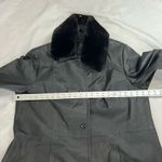 Worthington Black Genuine Leather Faux Fur Removable Collar 1X Women’s Long Coat Photo 3