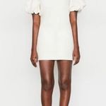 frame denim Nina Puff Sleeve Leather Mini Dress Bone Womens Size Large Photo 9