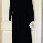 Jones New York NWT Dress Black Long Sleeves Mock Neck SZ 8P Lined Classic Maxi Photo 0