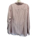 Notations Button Up Striped Long Sleeve Chiffon Blouse Pocket Size 2XL Mauve/Wh Photo 3