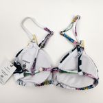 Swiminista x James Peter Sexy Triangle Bikini Top Art Toss Pink White Small NWT Photo 1