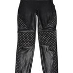 Spanx Quilted Faux Leather Leggings Black Womens Medium Moto Biker Bikercore Photo 0