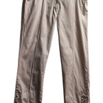 Soft Surroundings Khaki Cotton Stretch Ankle Pants with Button Detail Size M Photo 0