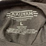 Aaliyah Short Sleeve Tunic Top Black Crop Top Size Large EUC #6518 Photo 3