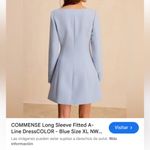 Commense Light Blue Buttoned Long Sleeve Dress Size L Photo 2