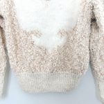 VTG Womens Sweater Size L Cream Knit Textured Cottage Cozy Slouchy Heavyknit 90s Tan Size L Photo 2