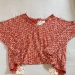 Entro  Textured Orange and Cream Sweater Photo 2