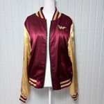 Wonder Woman Satin Jacket Women's Maroon/Gold size L NEW Red Size L Photo 1