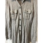 Free People  Utility Sweater Dress Jacket Long Cardigan Coat S Gray Button Down Photo 1