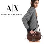 Armani Exchange Brown saddle messenger Crossbody Bag – AX Logo Clasp, NWT Photo 1