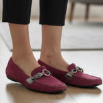 Attilio Giusti Leombruni Red Suede Horsebit Loafer‎ Flats 40.5 10.5 Photo 0