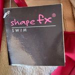 Shape FX Tummy Control Burgundy One Piece Halter Swimsuit size 8 NWT Red Photo 5