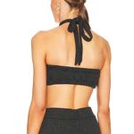 We Wore What New Tie Halter Bra Top Ribbed Knit Crop Top Charcoal Size Small Photo 2