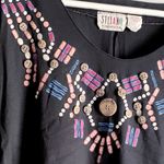 Stefano International Vintage 80s Beaded Semi Crop Top 26W Black Photo 2