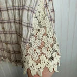 Shyanne  Pink Plaid Button Down Medium Lace Side Panels, Long Sleeve, Western C32 Photo 1