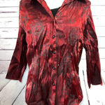 Notations NWOT  Womens‎ Twofer Blouse w Attached Tank Bling Holiday Large Rayon Photo 0