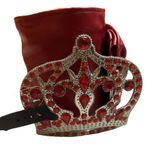 NWT Red Rhinestone Crown Buckle Wrap Belt 42.5” SM Diva Glam Statement Accessory Photo 0