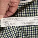 ZARA  Women's Green and Blue Checkered Plaid Trench Coat Sz L Photo 9