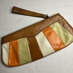 Hobo International Wallet Striped Zip Card Holder Clutch Tan Orange White Cute Photo 0